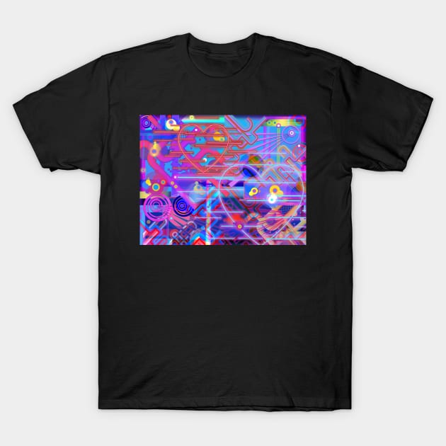 Technical Hearts Version 2 T-Shirt by GeraldNewtonArt